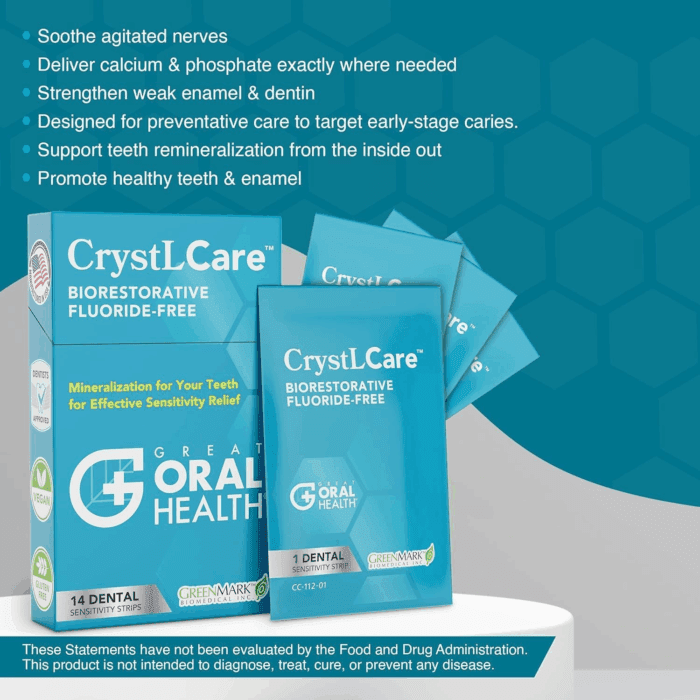 Crystlcare Tooth Sensitivity Treatment for Rapid and Long Lasting Relief for Adults & Kids – Sensitive Teeth Dental Strips for Hydroxyapatite Enamel Remineralization & Tooth Enamel Repair (14 Count) - Image 4