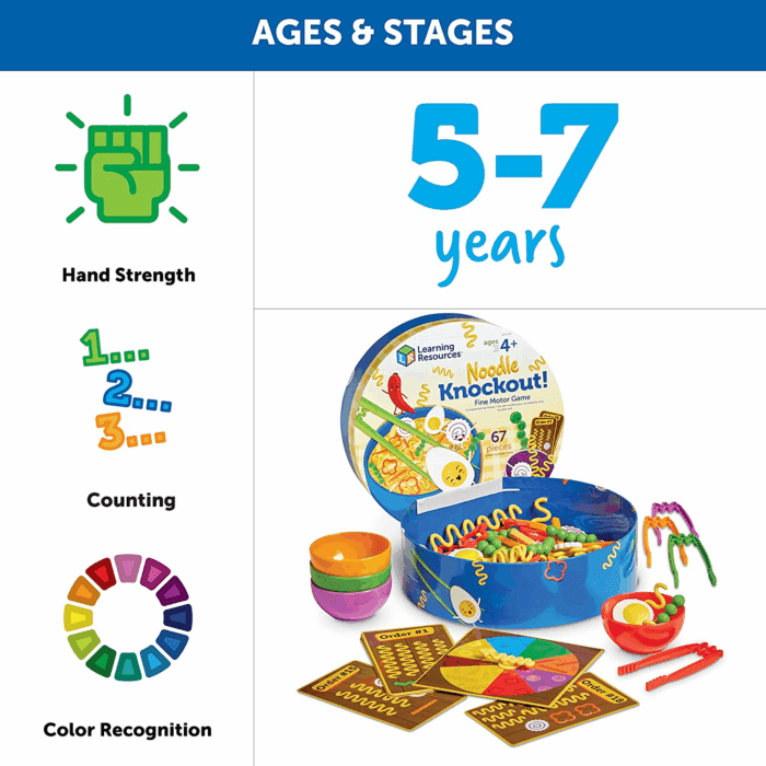 Noodle Knockout! Fine Motor Game,Fine Motor Skills Toys, 67 Pieces, Ages 4+ - Image 6