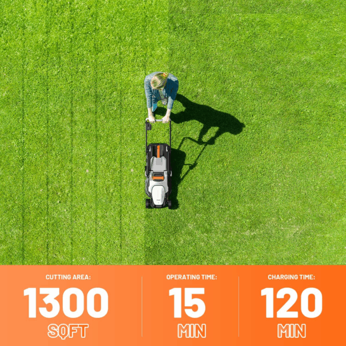 Cordless Lawn Mower 13 Inch, U20 Handy+ 20V Electric Lawn Mowers for Garden, Yard and Farm, 5 Heights Adjustment, Light Weight,4.0Ah Portable Battery Included - Image 7