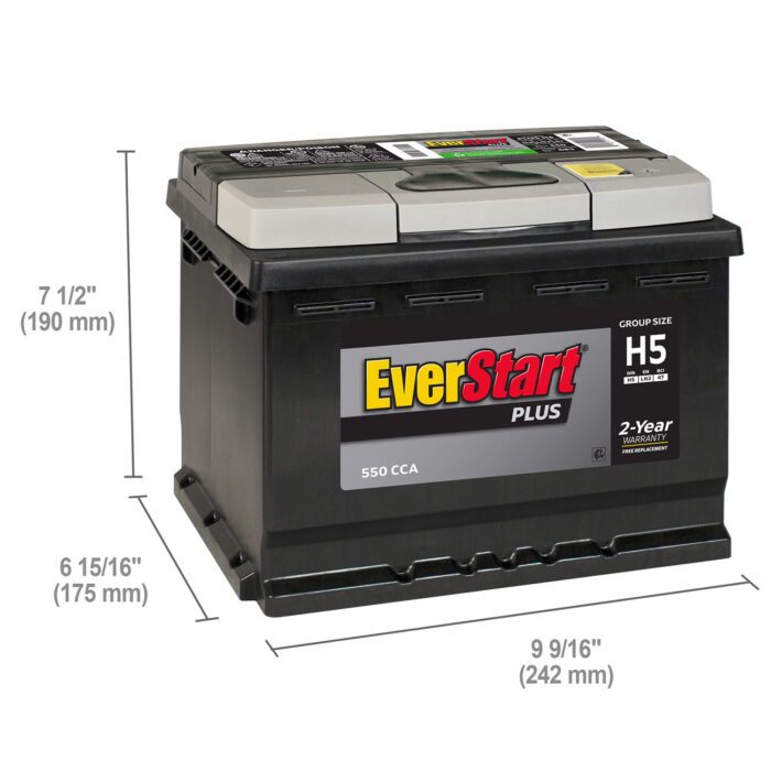 plus Lead Acid Automotive Battery, Group Size H5 / LN2 / 47 12 Volt, 550 CCA - Image 7