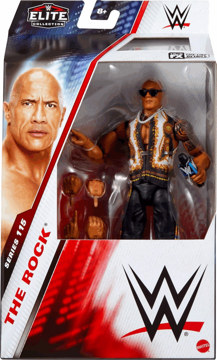 Elite Action Figure & Accessories, Series #115 6-Inch Collectible the Rock with 25 Articulation Points & Swappable Hands - Image 2