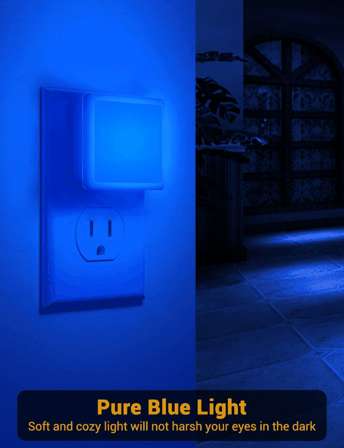 Blue Night Light, Blue Nightlight[2 Pack],0.3 Watt LED Night Light with Dusk-To-Dawn Light Sensor,Plug in Nitelight for Gaming Room,Bedroom,Corridor,Hallway,Non-Dimmable - Image 2