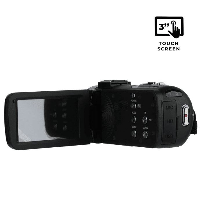 4K HD Digital Video Camera with Wifi, Built in Night Vision, and 3" Touch Rotational Display - Image 2