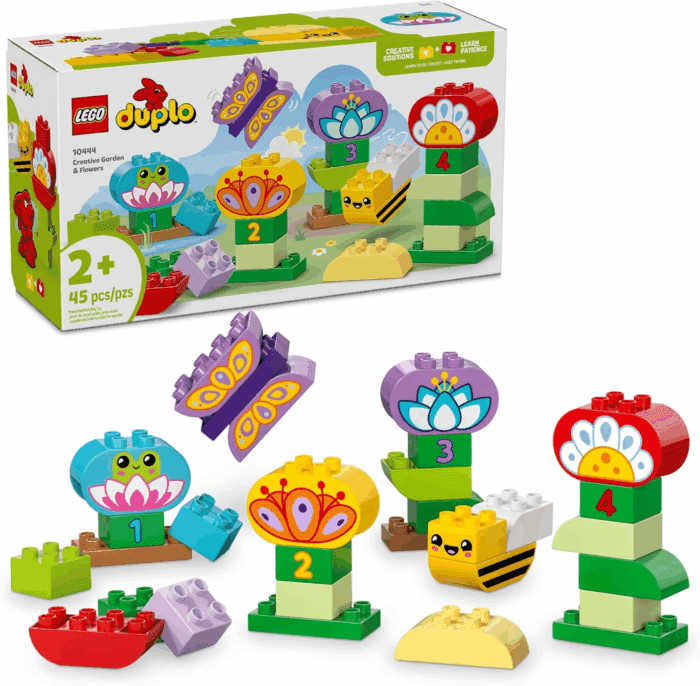 DUPLO Town Creative Garden & Flowers Building Toy Playset - Preschool Learning and Educational Flower Toy for Toddlers, Boys and Girls, Ages 2+ - Baby Gift Idea - 10444