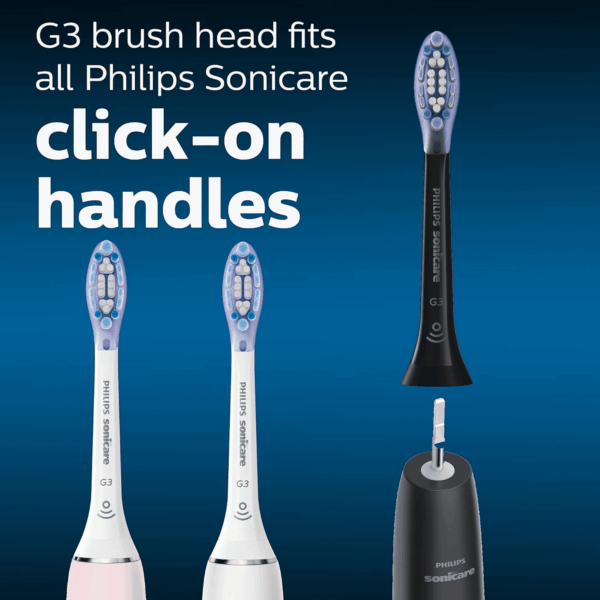 Genuine G3 Premium Gum Care Replacement Toothbrush Heads, 2 Brush Heads, Black, HX9052/95 - Image 3
