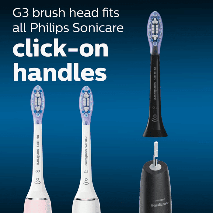 Genuine G3 Premium Gum Care Replacement Toothbrush Heads, 2 Brush Heads, Black, HX9052/95 - Image 3