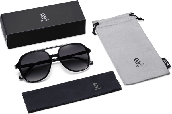 Retro Polarized Aviator Sunglasses for Women Men Classic 70S Vintage Trendy Square Aviators SJ2174 - Image 5