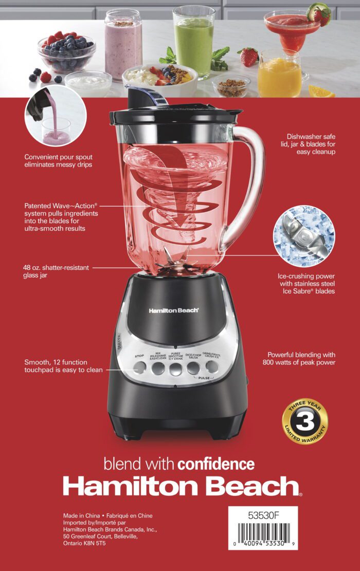 Wave Action Quiet Blender, 48 Oz. Glass Jar, 12 Blending Functions, Black, 53530F - Image 5