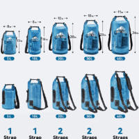 Dry Bag Waterproof for Women Men, 5L/10L/20L/30L/40L Roll Top Lightweight Dry Storage Bag Backpack with Phone Case for Travel, Swimming, Boating, Kayaking, Camping & Beach, 11 Transparent Colors - Image 2