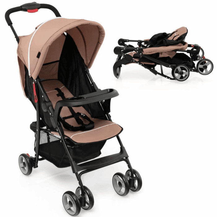 Baby Stroller, Infant Carriage Bassinet Stroller,Toddler Travel Stroller for Airplane with Adjustable Backrest and Canopy - Image 10