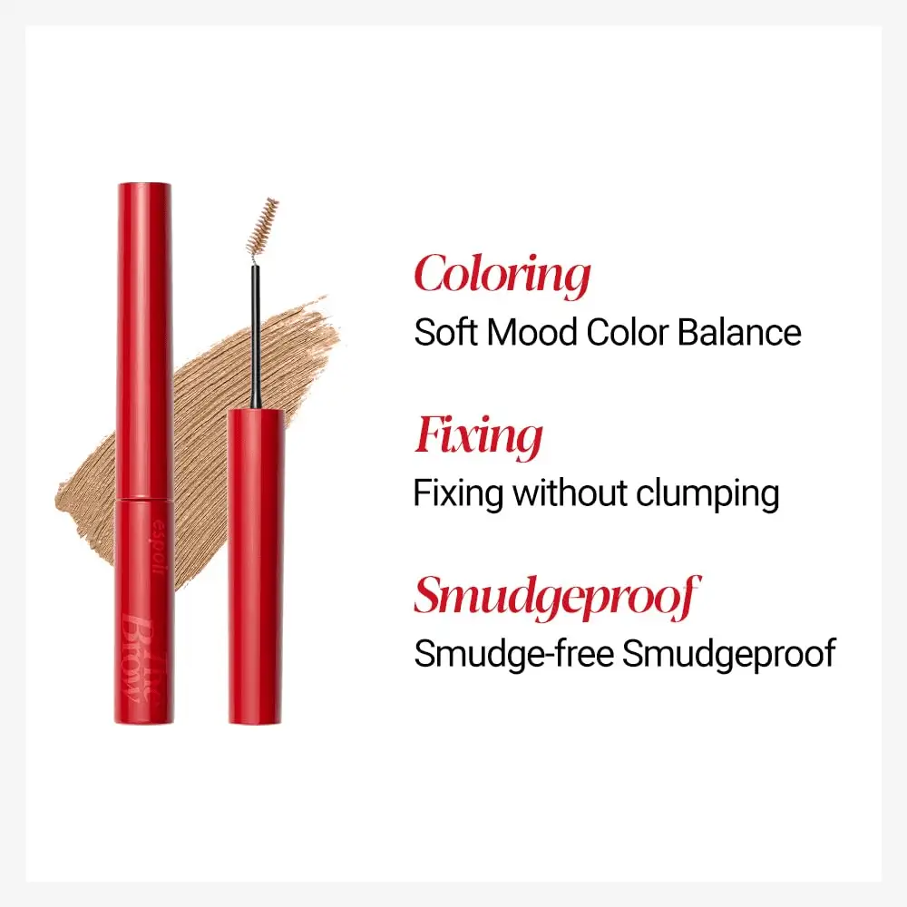 the Brow Color Fixing Cara #1 Beige 0.1 Fl Oz | Easy Fixing without Clumping with Skinny Brush | Long Lasting Smudgeproof Eyebrow Mascara | Soft Mood Coloring Tinted Gel | Korean Eye Makeup - Image 4