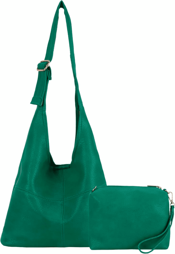 Hobo Bags Purse for Women Ultra Soft Foldable Shoulder Slouchy Handbags with Cosmetic Bag