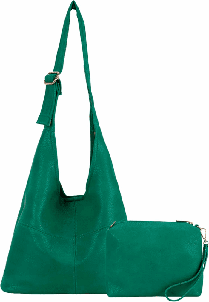 Hobo Bags Purse for Women Ultra Soft Foldable Shoulder Slouchy Handbags with Cosmetic Bag