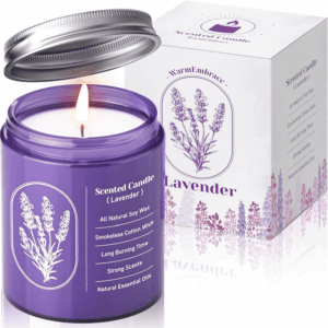 Lavender Candles for Home Scented, 7.6 Oz Purple Jar Candle, Natural Fragrance for Women, 40 Hour Long-Lasting Burn Scented Candle for Birthday - 1 Pack