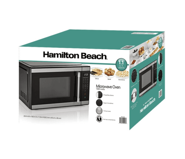 1.1 Cu Ft Countertop Microwave Ovens, Black and Stainless Steel - Image 3