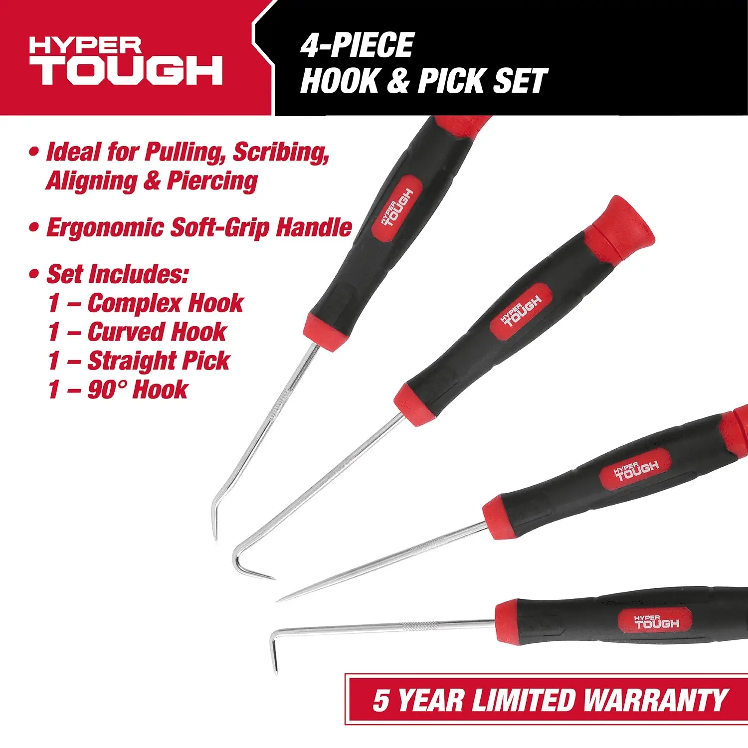 4-Piece Set. Curved Hook, Complex Hook, 90 Degree Hook, 9909V - Image 2