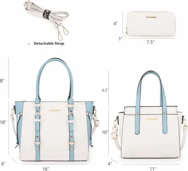 3PCS Purses for Women Tote Bag and Wallet Set Shoulder Satchel Handbags - Image 5