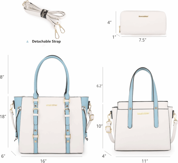 3PCS Purses for Women Tote Bag and Wallet Set Shoulder Satchel Handbags - Image 5