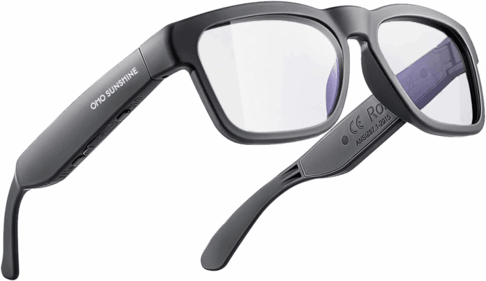 Oho Smart Glasses,Safety Glasses with Bluetooth Speaker,Indoor/Outdoor UV Protection and Voice Control,Unisex(Blue Light Lens)