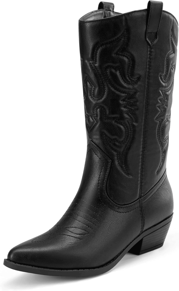 Women'S Cowboy Boots Pull on Cowgirl Boots Mid Calf Western Boots