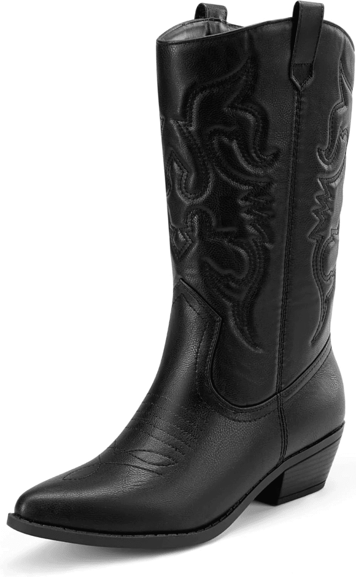 Women'S Cowboy Boots Pull on Cowgirl Boots Mid Calf Western Boots