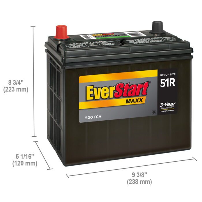 Maxx Lead Acid Automotive Battery, Group Size 51R 12 Volt, 500 CCA - Image 4