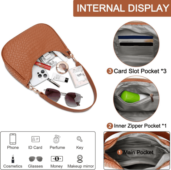 Shoulder Bag for Women Cute Hobo Purses and Handbags Retro Clutch Underarm Purse - Image 4