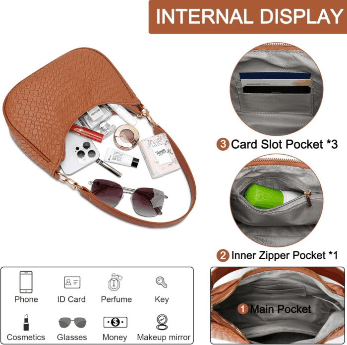 Shoulder Bag for Women Cute Hobo Purses and Handbags Retro Clutch Underarm Purse - Image 4