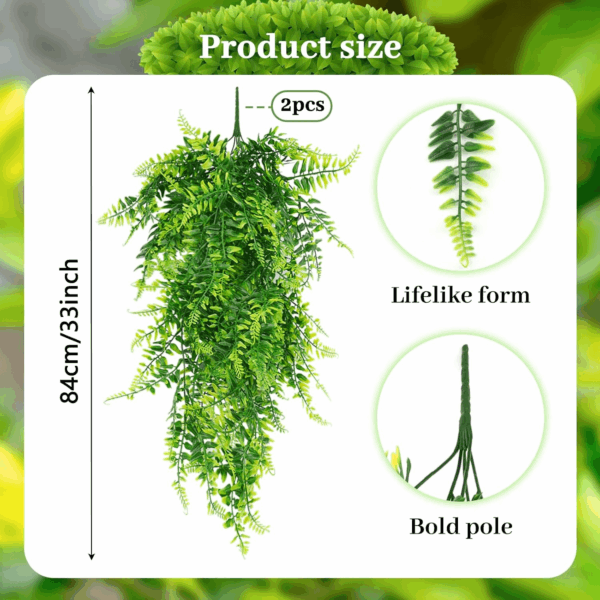 2 Pack Reptile Plants Terrarium Hanging Plant Artificial Leaves Reptile Hide with Suction Cup, Reptile Tank Accessories for Bearded Dragon Lizard Snake Geckos Chameleon - Image 2