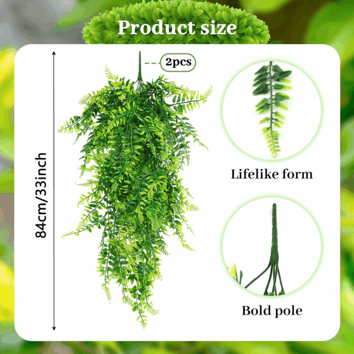 2 Pack Reptile Plants Terrarium Hanging Plant Artificial Leaves Reptile Hide with Suction Cup, Reptile Tank Accessories for Bearded Dragon Lizard Snake Geckos Chameleon - Image 2