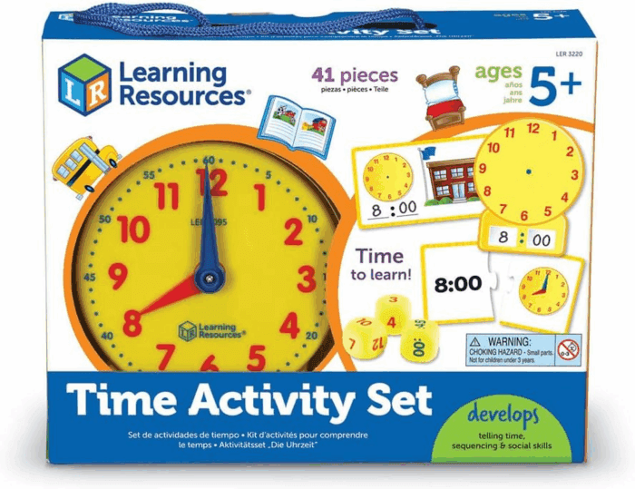 Time Activity Set - 41 Pieces, Ages 5+,Clock for Teaching Time, Telling Time, Homeschool Supplies, Montessori Clock - Image 2