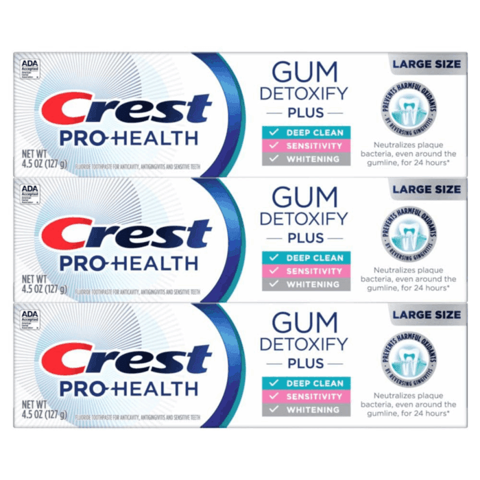 Pro-Health Gum Detoxify plus Toothpaste 4.5 Oz Pack of 3 - Antibacterial Fluoride Toothpaste, Sensitivity Protection, Whitens Teeth, Anticavity, Plaque Control - Image 11