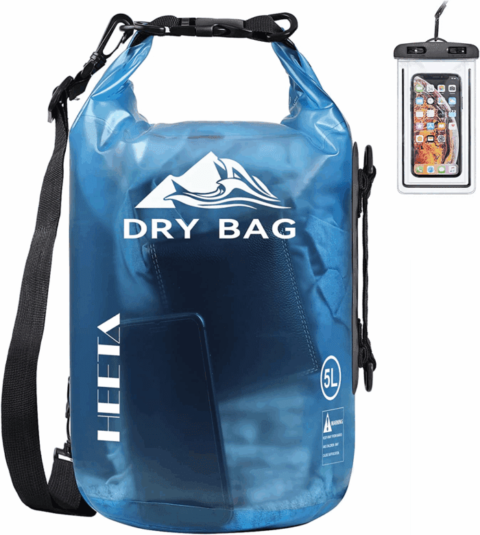 Dry Bag Waterproof for Women Men, 5L/10L/20L/30L/40L Roll Top Lightweight Dry Storage Bag Backpack with Phone Case for Travel, Swimming, Boating, Kayaking, Camping & Beach, 11 Transparent Colors