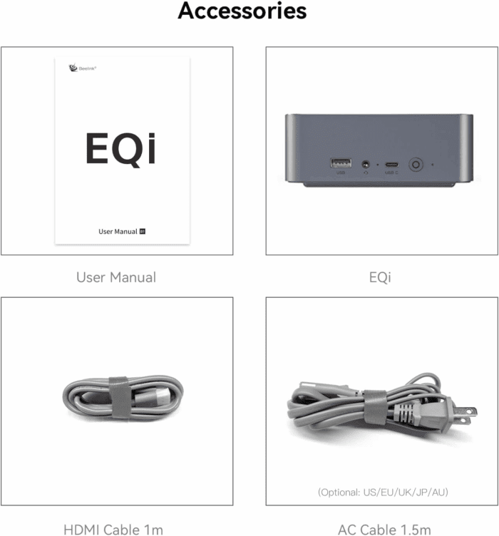 Eqi12 Dual LAN Mini PC, Intel Core 1220P(10C/12T, up to 4.4Ghz), 16GB DDR4 RAM 500GB Pcie4.0 SSD, Mini Desktop Computer Support Wifi 6/ BT5.2/ Dual Hdmi/Bulit-In 85W Power Supply - Image 9