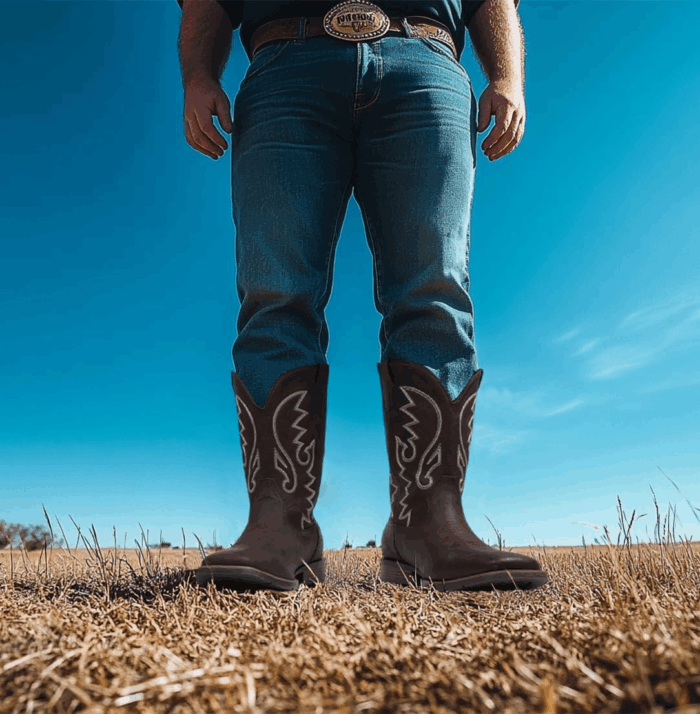 Cowboy Boots for Men with Wide Square Toe Western Retro Boot Durable Classic Fashionable Embroidered Pull on Slip Resistant Boots - Image 7