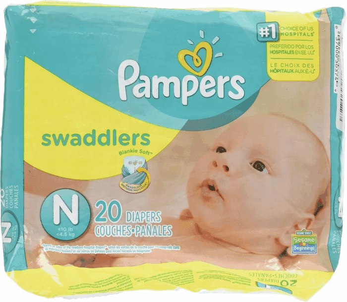 Swaddlers Diapers, Newborn (Up to 10 Lbs.), 20 Count