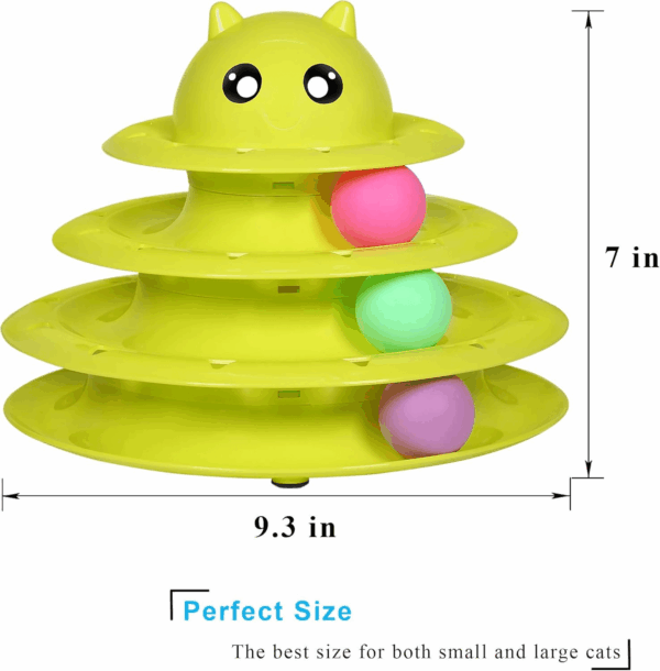 Cat Toy Roller 3-Level Turntable Cat Toy Balls with Six Colorful Balls Interactive Kitten Fun Mental Physical Exercise Puzzle Toys. - Image 2