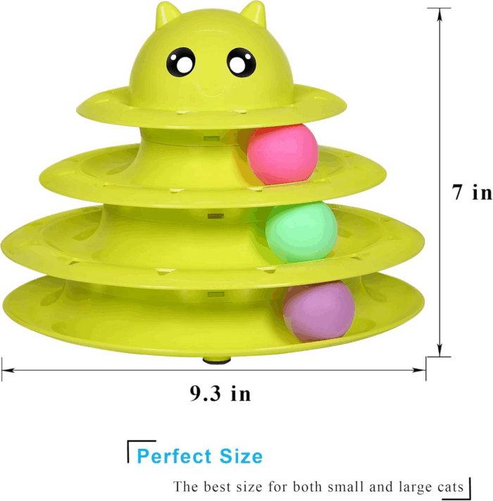 Cat Toy Roller 3-Level Turntable Cat Toy Balls with Six Colorful Balls Interactive Kitten Fun Mental Physical Exercise Puzzle Toys. - Image 2