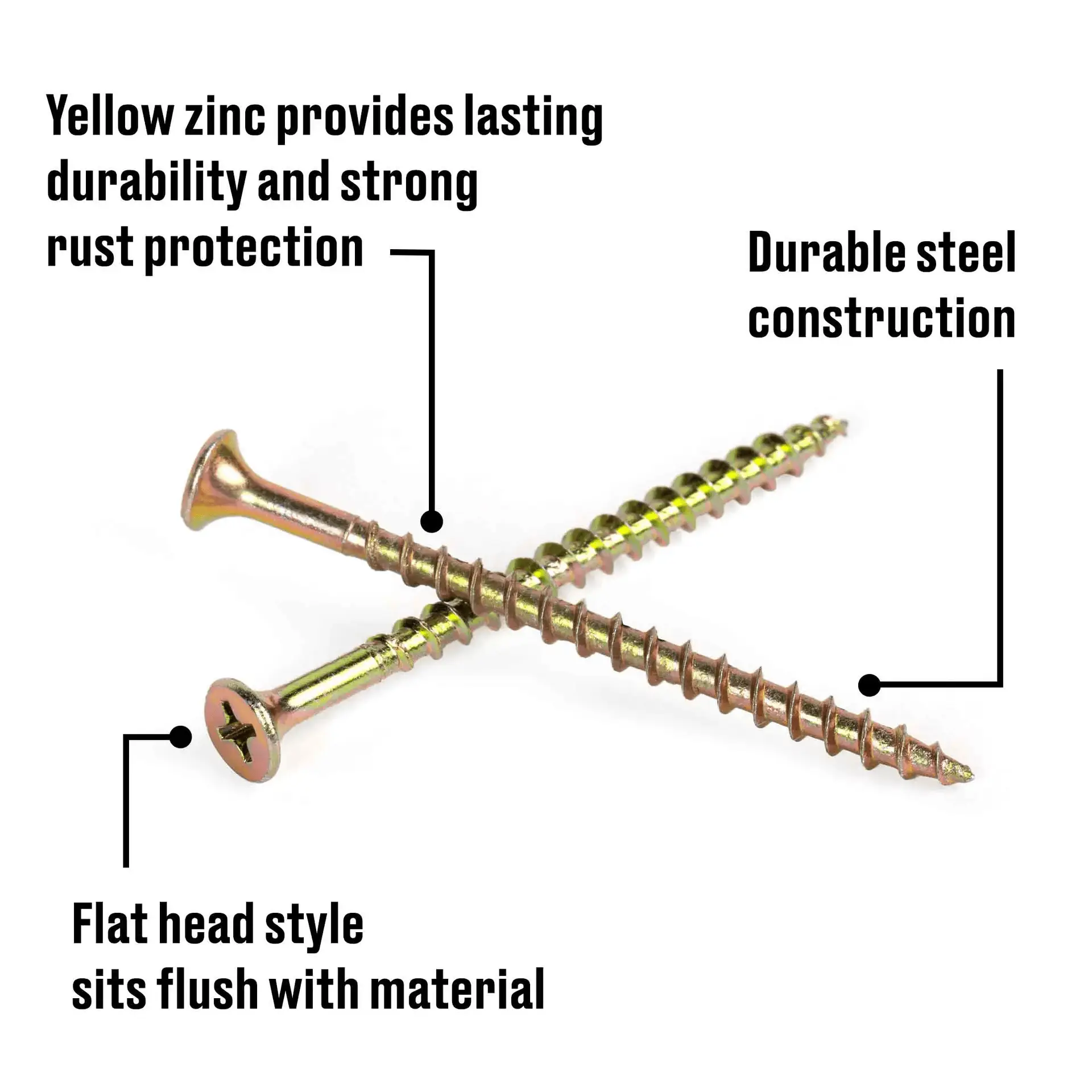 Fas-N-Tite Interior Wood Screws, 8 X 3", Zinc Plated, Steel - Image 4