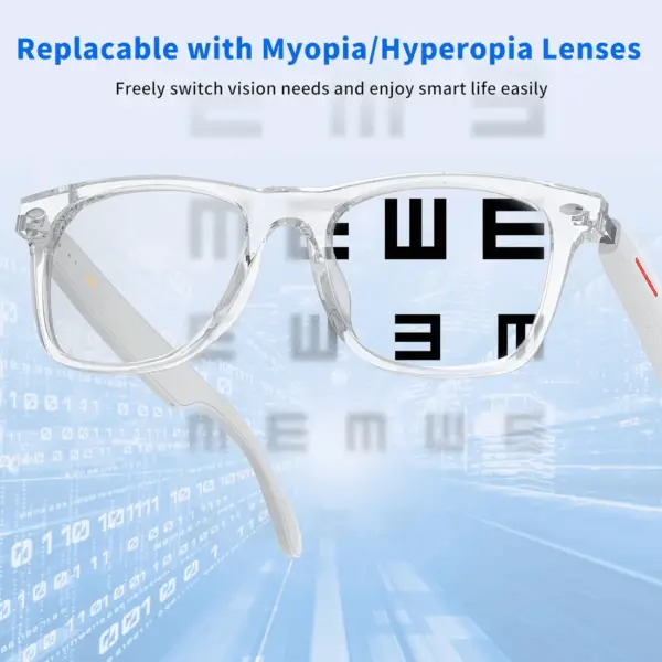 Smart Glasses - Bluetooth Glasses for Men & Women, Touch Control, Outdoor UV Protection and Voice Control, Hands-Free Calls (Clear Lens) - Image 5