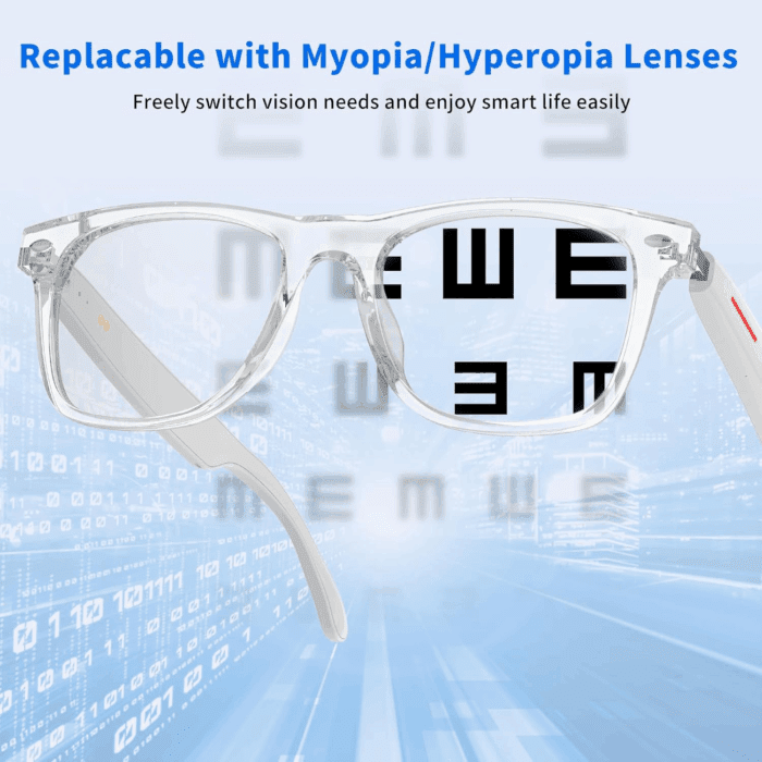 Smart Glasses - Bluetooth Glasses for Men & Women, Touch Control, Outdoor UV Protection and Voice Control, Hands-Free Calls (Clear Lens) - Image 5
