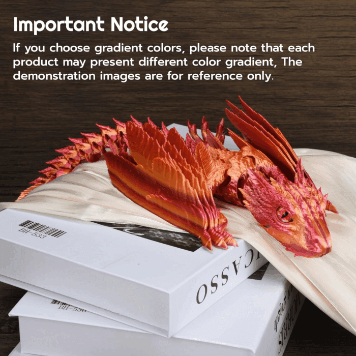 Feathered Wyvern Dragon, 3D Printed Dragon, Articulated Dragon, Fidget Dragon, 3D Printed Toys, Desktop Pet (Infernostride) - Image 7