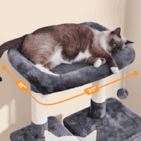 Large Multi-Level Cat Tree, 63 Inches Tall with Sisal-Covered Scratching Posts, Condo, Hammock, Dangling Ball, and Extended Platform for Cats to Play and Sleep - Image 5