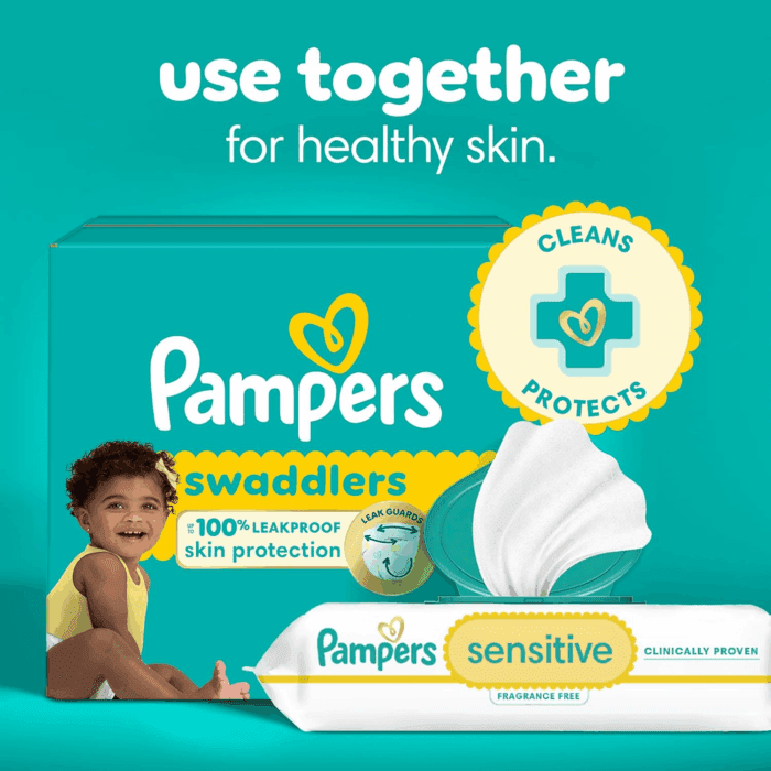 Sensitive Baby Wipes, Water Based, Hypoallergenic and Unscented, 8 Flip-Top Packs, 4 Refill Packs (1008 Wipes Total) - Image 8