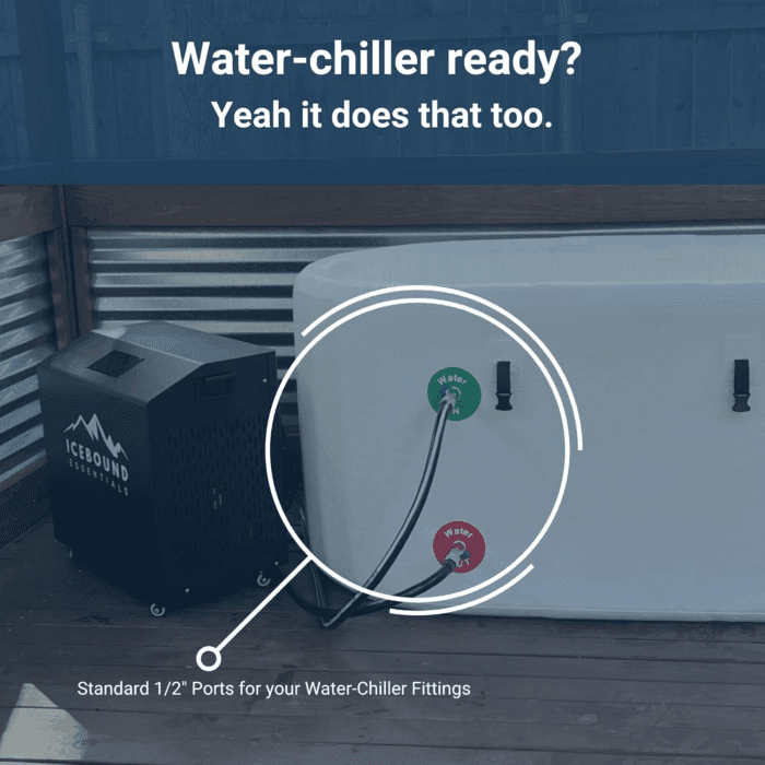 Inflatable Cold Plunge Tub - White - 135 Gallon Ice Bath - Chiller Compatible - Image 4