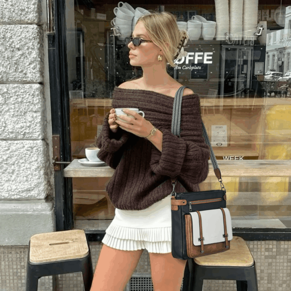 Crossbody Bags for Women,Multi Pocket Crossbody Purses Vegan Leather Shoulder Handbags Travel Purse Adjustable Strap - Image 2
