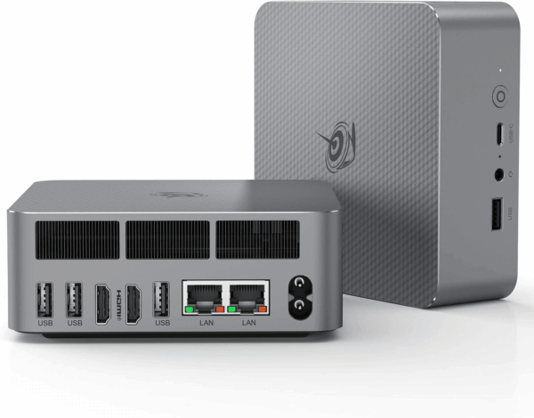 Eqi12 Dual LAN Mini PC, Intel Core 1220P(10C/12T, up to 4.4Ghz), 16GB DDR4 RAM 500GB Pcie4.0 SSD, Mini Desktop Computer Support Wifi 6/ BT5.2/ Dual Hdmi/Bulit-In 85W Power Supply