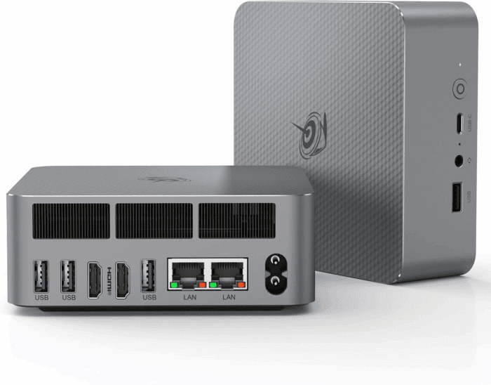Eqi12 Dual LAN Mini PC, Intel Core 1220P(10C/12T, up to 4.4Ghz), 16GB DDR4 RAM 500GB Pcie4.0 SSD, Mini Desktop Computer Support Wifi 6/ BT5.2/ Dual Hdmi/Bulit-In 85W Power Supply