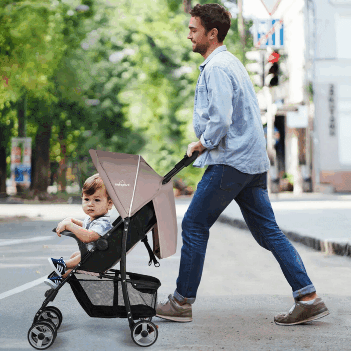 Foldable Lightweight Baby Stroller Travel Pushchair 0-36 Months Age Group 13 Lbs Coffee - Image 3