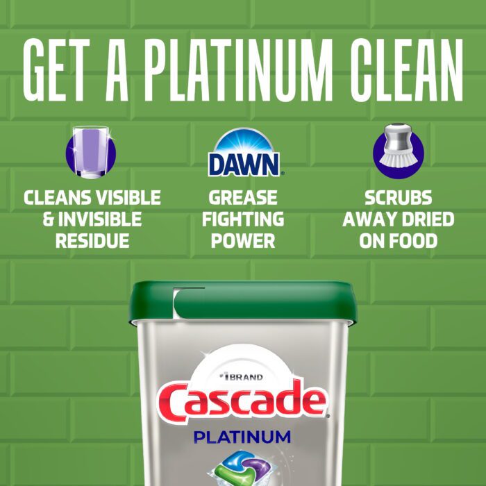 Platinum Dishwasher Pods, Action Pacs Dishwasher Detergent Tabs, Fresh, 71 Count - Image 3